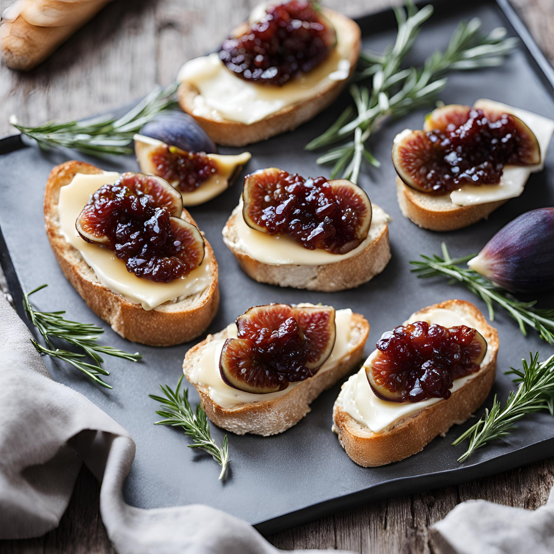 Brie Crostini mit Feigenmarmelade