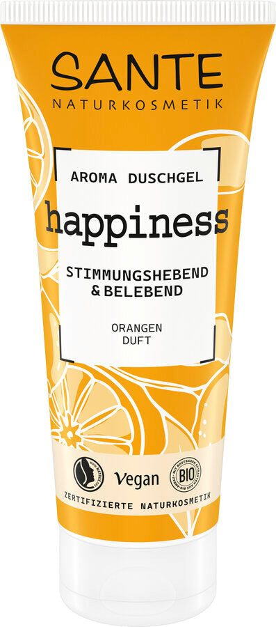 SANTE-happines-Duschgel-Stimmunghebend und Belebend-Orangen Duft-Vegan-200ml