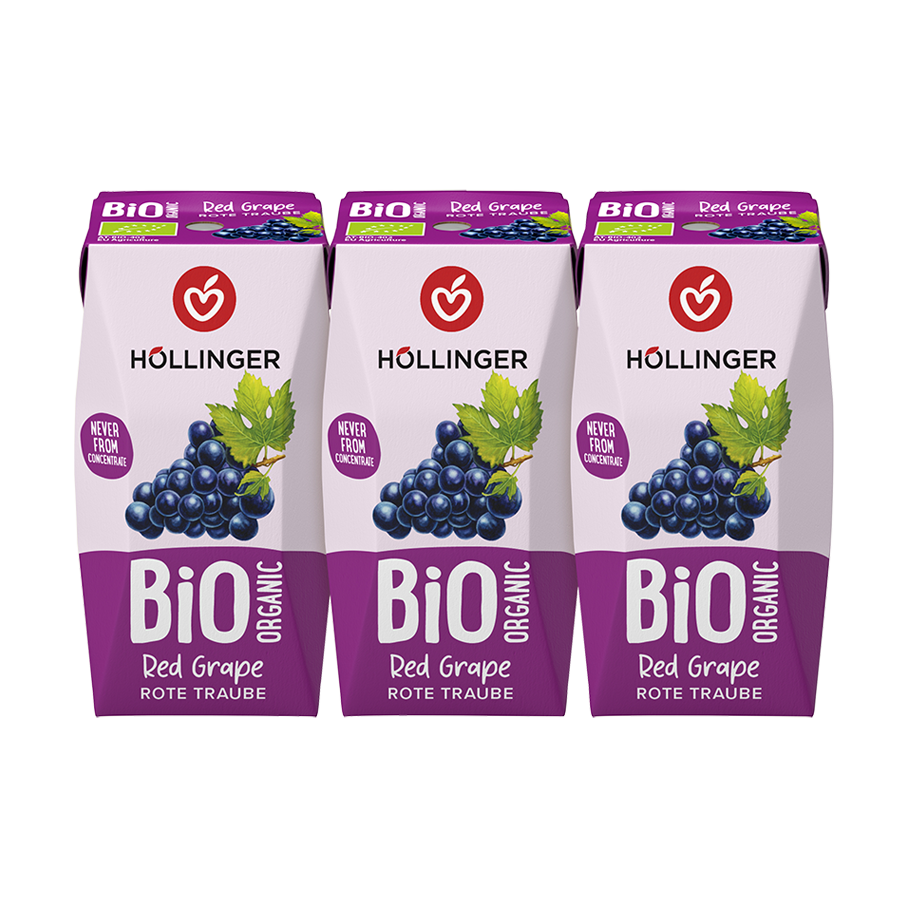 HÖLLINGER- Rote Traubensaft im 200 ml Tetrapack 