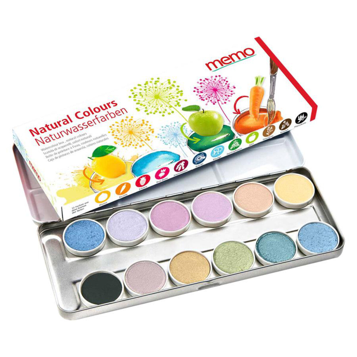 MEMO Naturfarbkasten 12 Farben - 1 Pkg.