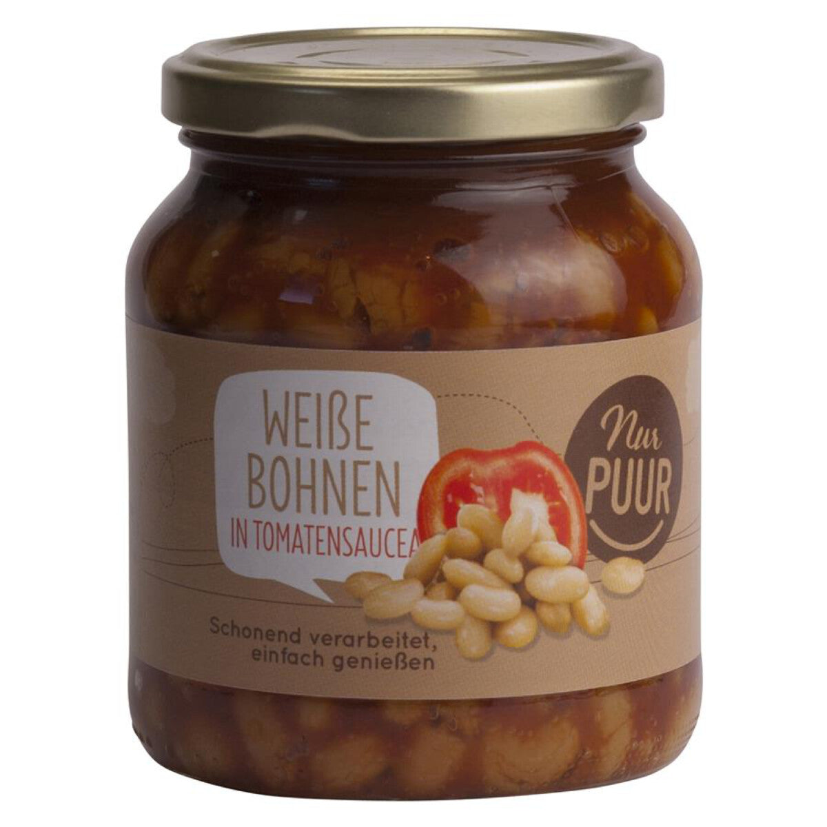 NUR PUUR Weiße Bohnen in Tomatensauce - 350 g
