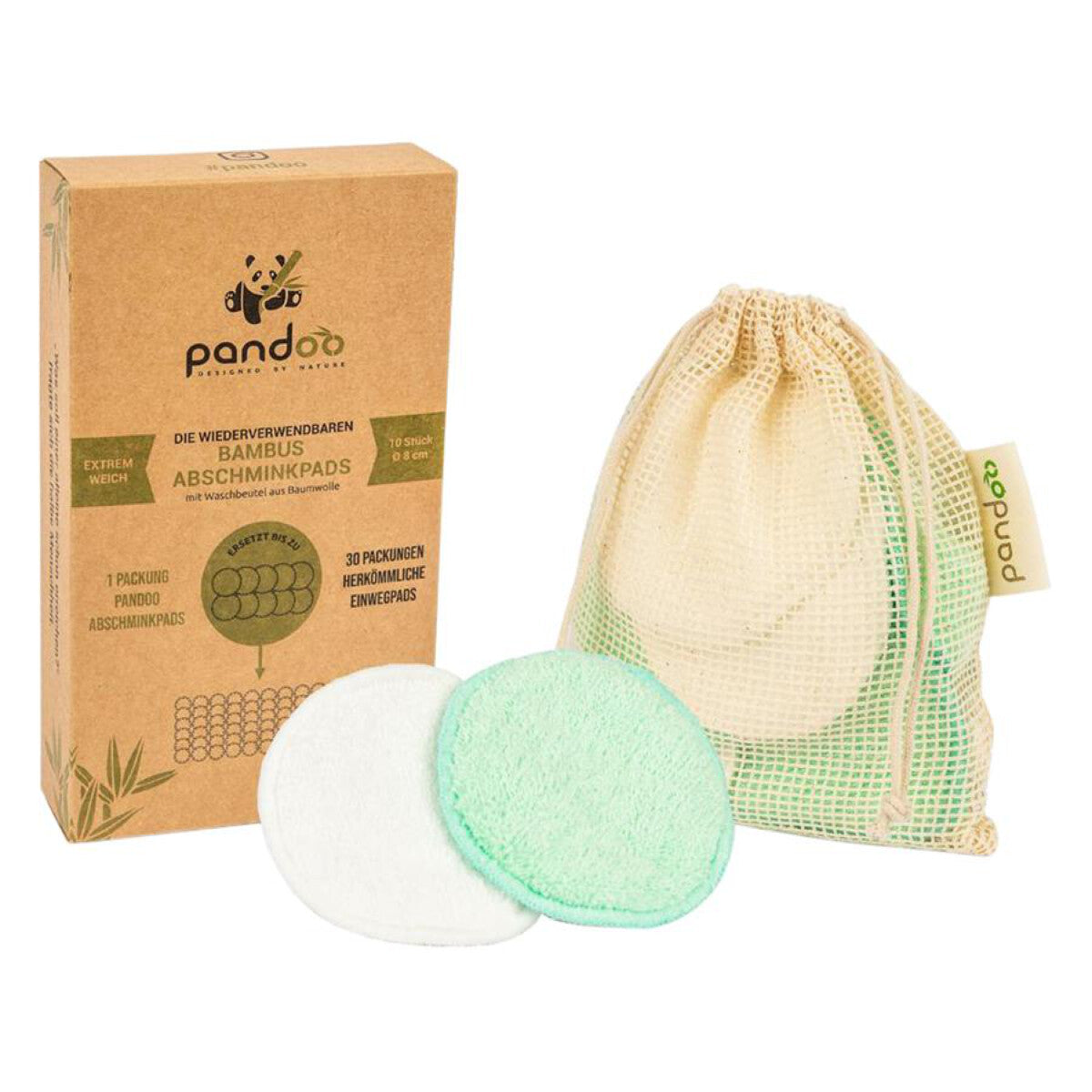 PANDOO Bambus Abschminkpads 1 Pkg. - 10 Stk.